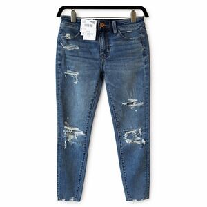 American Eagle Outfitters Ripped Blue Skinny Jeans